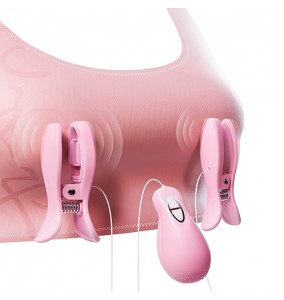 Japan A-ONE Nipple Clamp Vibrator Massager (Pink)